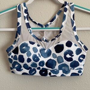 Cleo Harper Sports Bra / Size XS / Color white and blue